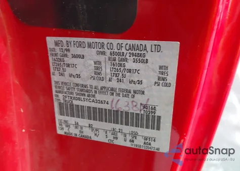 2000 Ford F-150 Lariat/Xl/Xlt из США, поврежденный, VIN 2FTRX08L5YCA32674